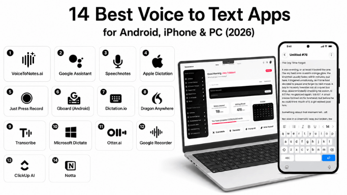14 Best Voice to Text Apps for Android, iPhone & PC (2026)